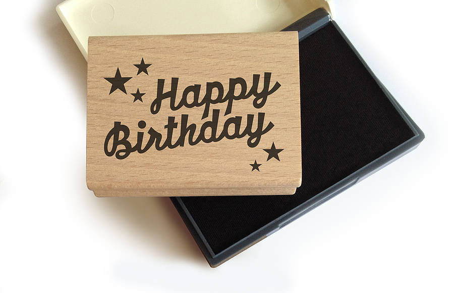 'Happy Birthday' Rubber Stamp By Lollipop Designs | notonthehighstreet.com