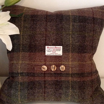 Autumn Bracken Harris Tweed Cushion, 6 of 8
