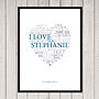 Personalised Typographic Heart Print, thumbnail 5 of 6