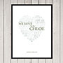 Personalised Typographic Heart Print, thumbnail 6 of 6
