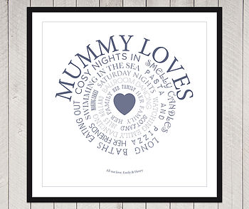Personalised 'Mum Loves' Print, 7 of 7