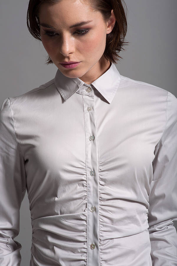 roxanna fitted shirt with ruched centre by the shirt company ...
