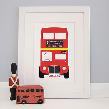 Personalised London Bus Print By Milly Bee | notonthehighstreet.com