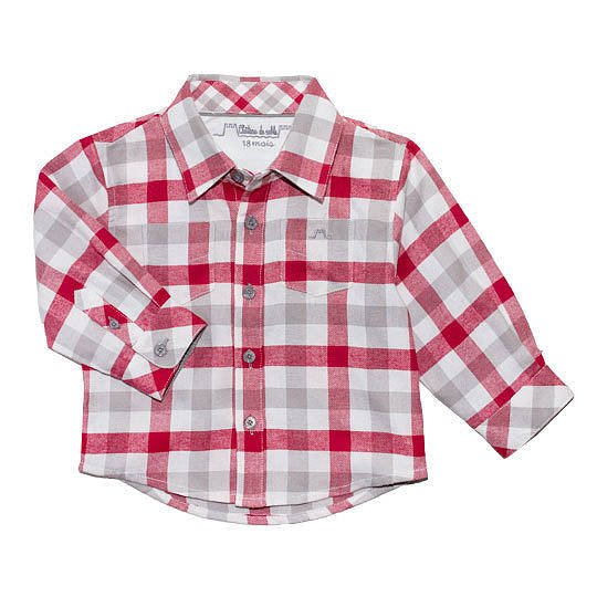 French Design Checkered Boys Red Shirt By Chateau de Sable ...