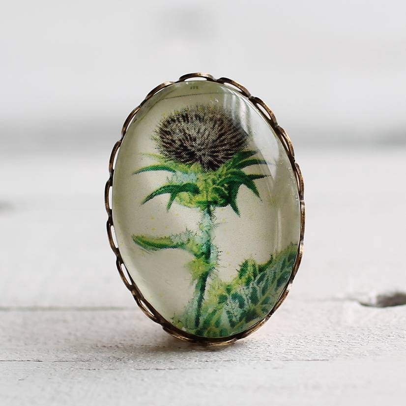 Thistle Brooch Oval By Silk Purse, Sow's Ear