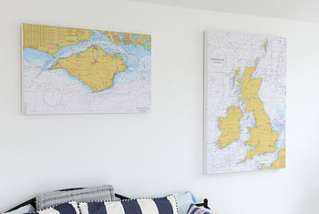 Nautical Chart On Canvas Of The British Isles 30x40', 2 of 2