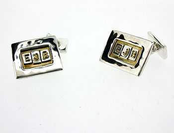 Silver And Gold Vermeil Personalised Cufflinks, 3 of 5