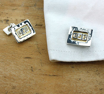 Silver And Gold Vermeil Personalised Cufflinks, 4 of 5