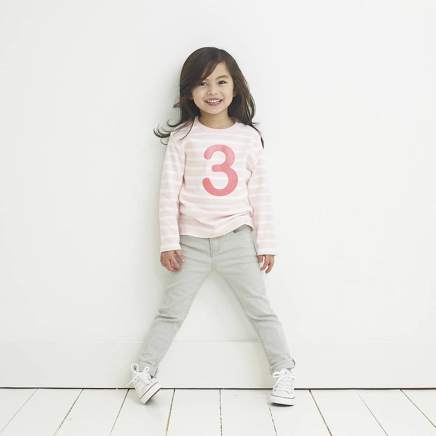 Age/ Number Kids T Shirt Breton Marshmallow By Bob & Blossom ...