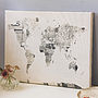 Vintage Style Postcard World Map Print, thumbnail 1 of 6