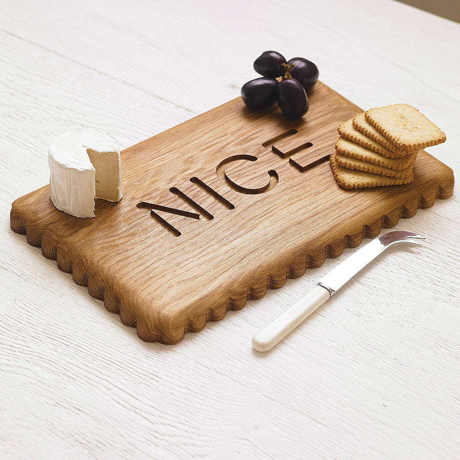 Solid Oak Nice Biscuit Chopping Board And Cheese Board, 1 of 10