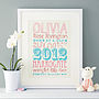Personalised New Baby Birth Date Print, thumbnail 1 of 12