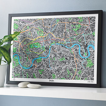 Hand Drawn Map Of London Print, 12 of 12