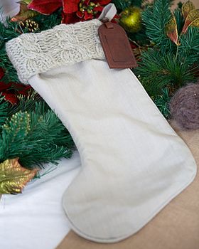 Personalised Cable Knit Santa Stocking, 2 of 4
