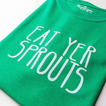 Eat Yer Sprouts Christmas T Shirt, 3 of 3