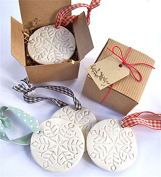 Porcelain Snowflake Bauble In Gift Box, 4 of 7