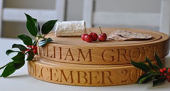 Personalised Round Oak Chopping Board, 8 of 11