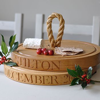 Personalised Round Oak Chopping Board, 9 of 11