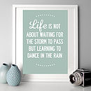 life quote inspirational print by i love design