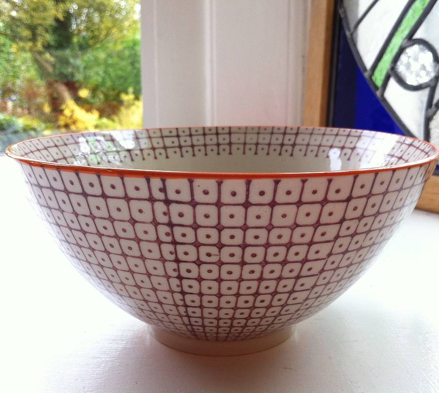 handpainted porcelain serving bowl by the forest & co