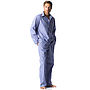 Men's Dark Blue And White Stripe Pyjamas, thumbnail 3 of 4