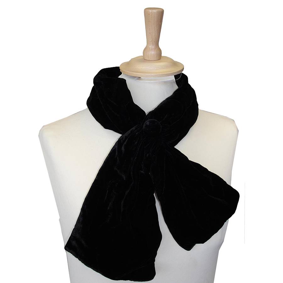 Silk Velvet Button Scarf By Bags Not War | notonthehighstreet.com