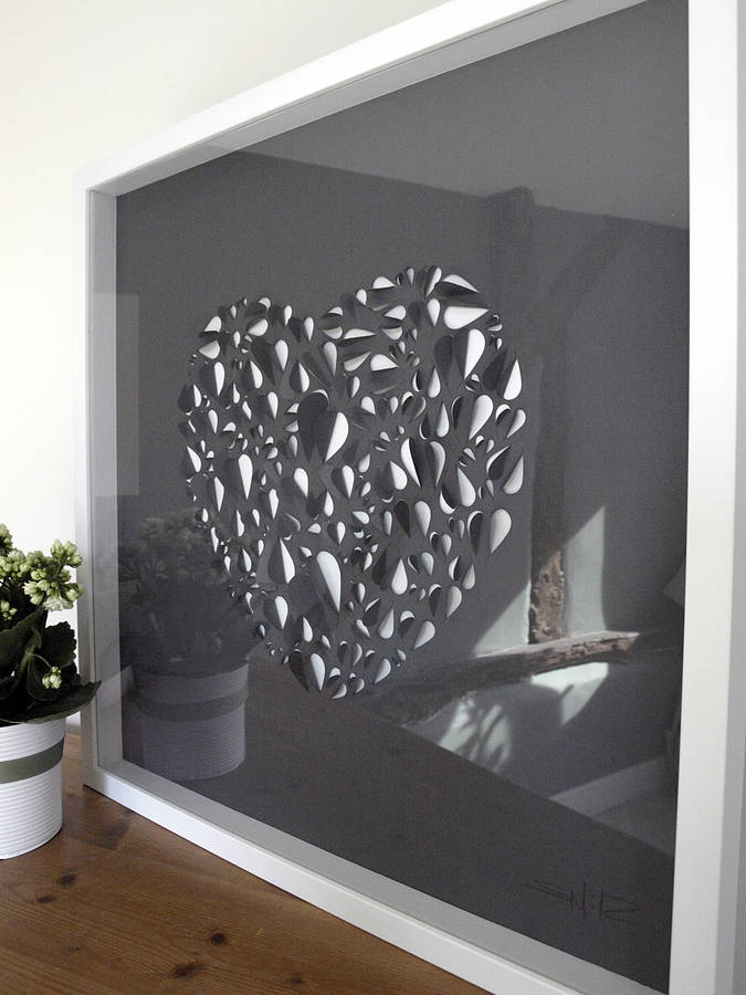 big love heart hand crafted wall art by illustries | notonthehighstreet.com