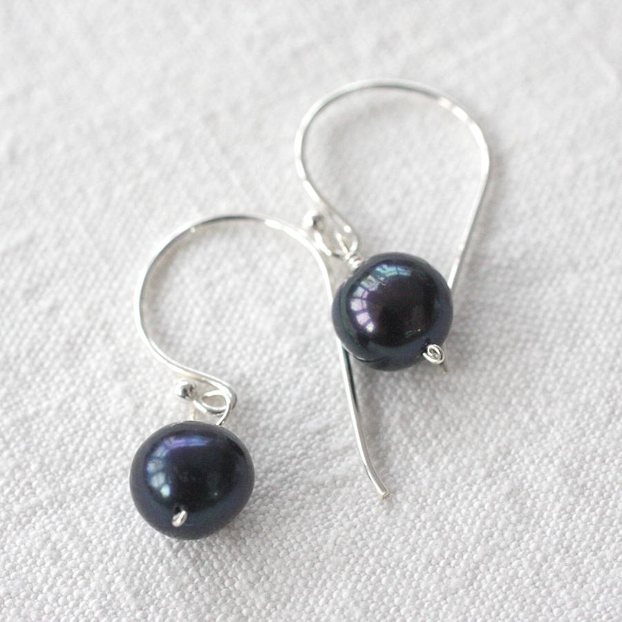 irridescent black pearl drop earrings by magpie living ...