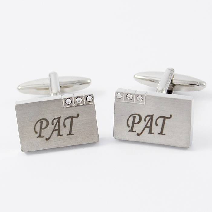 Image of Personalised Diamond Design Cufflinks