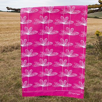 Etched Floral Tea Towel, 3 of 12