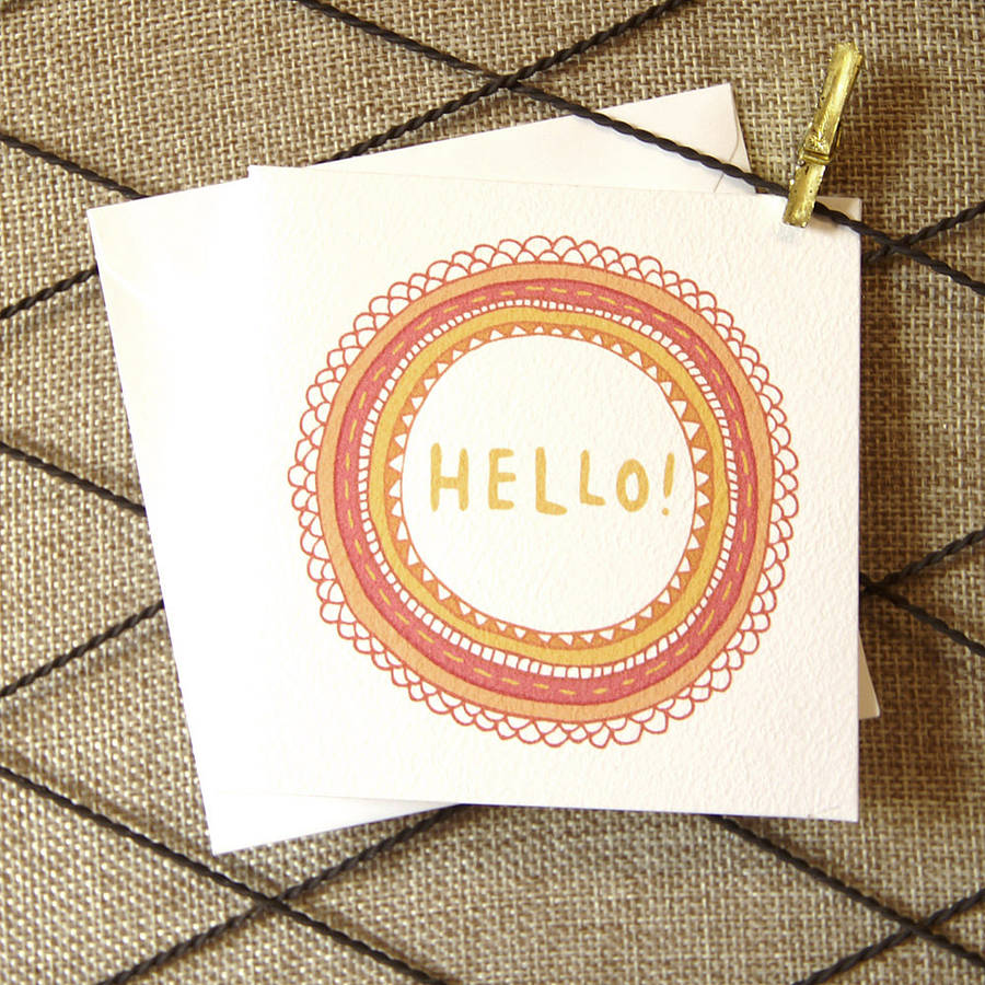 'hello!' Greetings Card By Nic Farrell Illustration