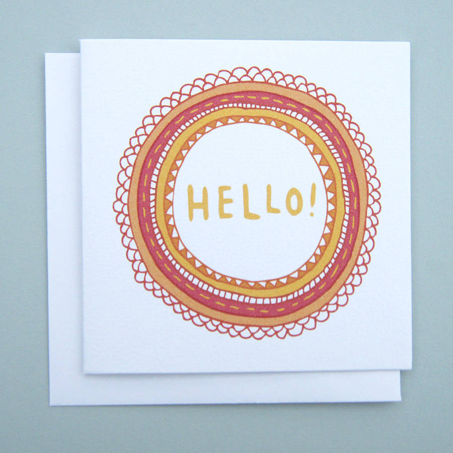 'hello!' Greetings Card By Nic Farrell Illustration