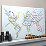 Subway Tube Metro World Map Art Print, thumbnail 1 of 3