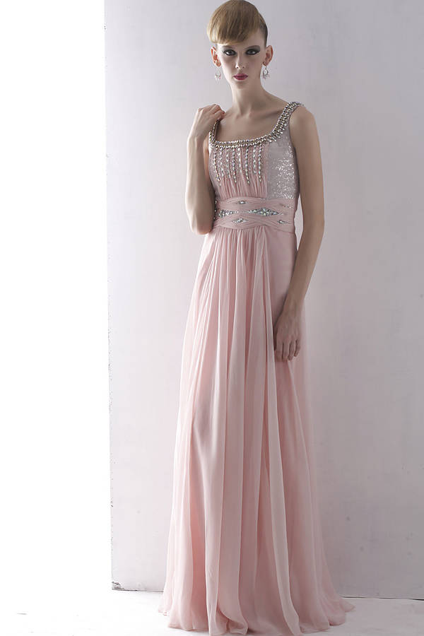 pink chiffon prom dress by elliot claire london | notonthehighstreet.com