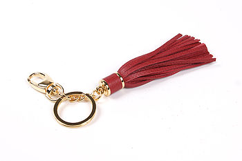 Handmade Leather Tassel Key Ring Charm, 2 of 9