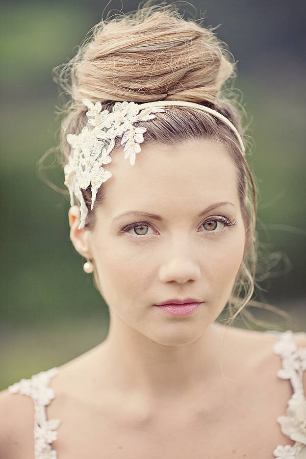 Beaded Lace Bridal Or Bridesmaid Headpiece Headband By Silver Sixpence ...