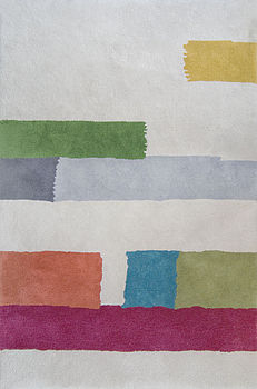 Merino Wool Lateral Stripe Rug, 5 of 5