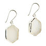 Hex Gem Earrings White Druzy And Silver, thumbnail 1 of 3