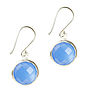Gem Drop Earrings Blue Chalcedony And Silver, thumbnail 1 of 3