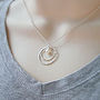 Silver Double Eternity Circle Necklace, thumbnail 5 of 5