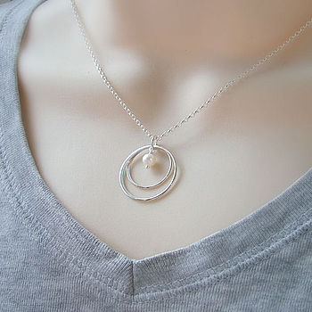 Silver Double Eternity Circle Necklace, 5 of 5
