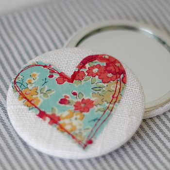 Handmade Liberty Heart Mirror With Leather Pouch, 7 of 12