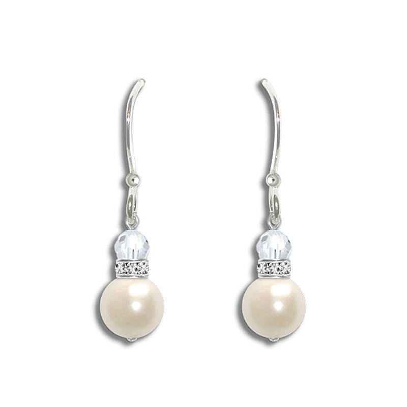Crystal Elegance Pearl Earrings By Chez Bec
