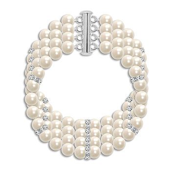 Personalised Crystal Elegance Four Row Pearl Bracelet, 2 of 8