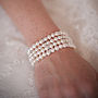 Personalised Crystal Elegance Four Row Pearl Bracelet, thumbnail 1 of 8