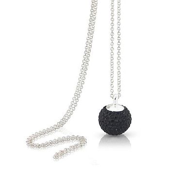 Sterling Silver Crystal Disco Ball Long Necklace, 4 of 12