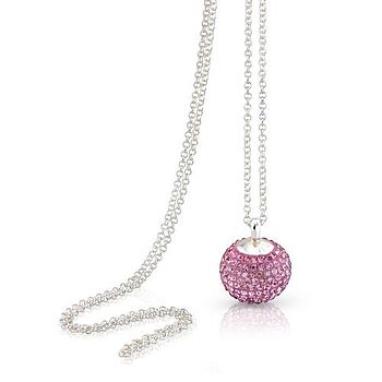 Sterling Silver Crystal Disco Ball Long Necklace, 5 of 12