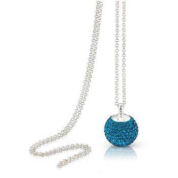 Sterling Silver Crystal Disco Ball Long Necklace, 9 of 12