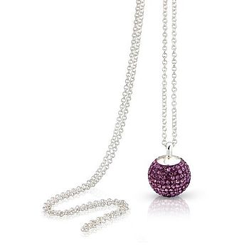 Sterling Silver Crystal Disco Ball Long Necklace, 11 of 12