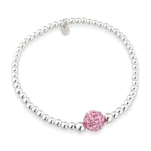 Sterling Silver Crystal Ball Bracelet By Lovethelinks
